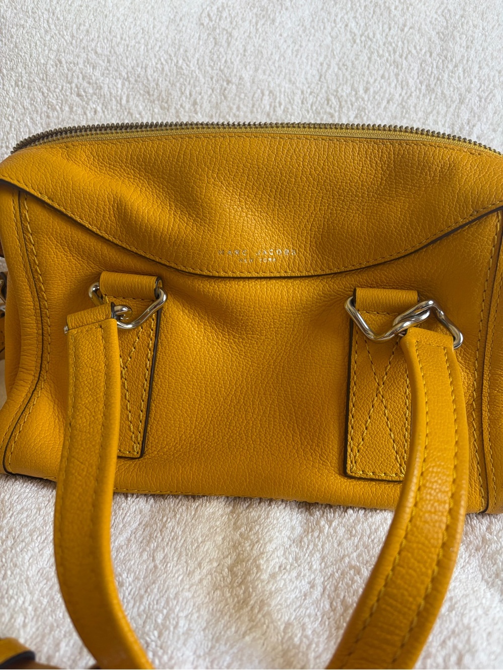 Marc Jacobs Yellow Pebbled Leather Crossbody Satchel - Picture 2 of 4